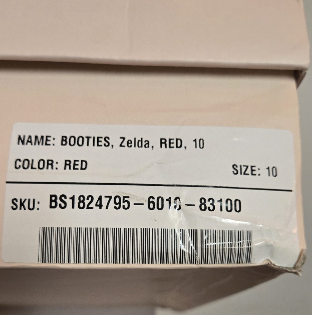 JustFab ZELDA Red Stiletto Ankle Boots - Women's Fashion Booties - Picture 6 of 6